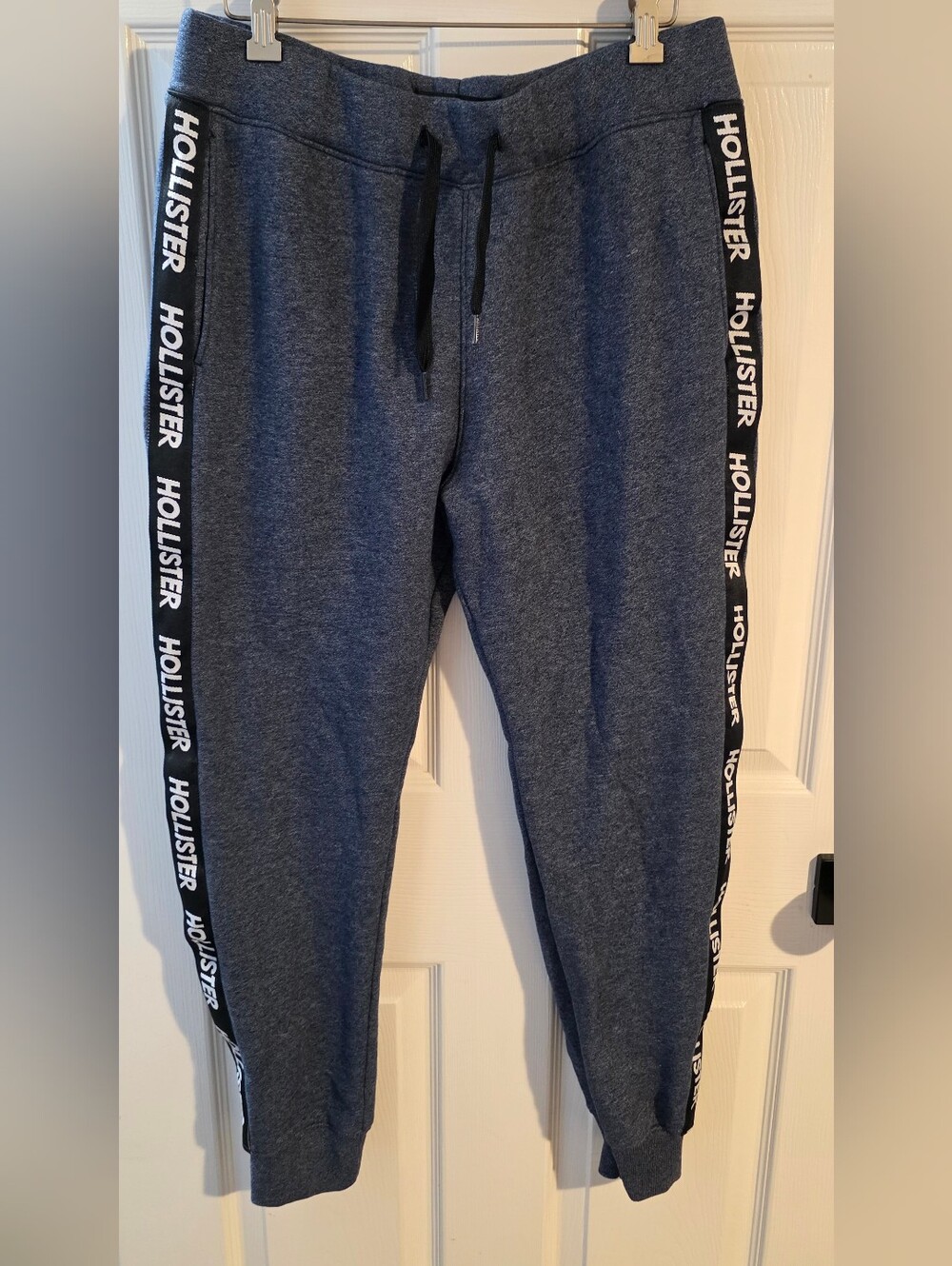 Hollister Heather Blue Logo Tape Joggers Men's Medium